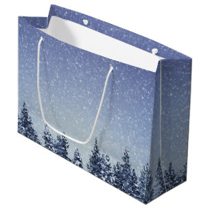 Gefrorene Schnee-Winter-Waldszene Große Geschenktüte