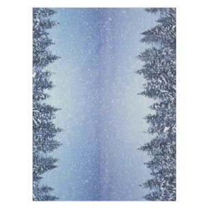Gefrorene Schnee-Winter-Waldszene Tischdecke