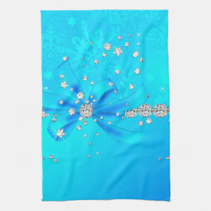 Gefrorene Schneeflocken Geschirrtuch