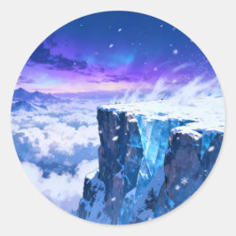 Gefrorener Berg Himmel Rund Aufkleber