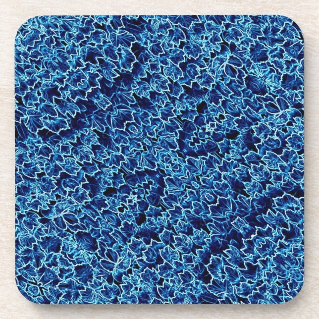 Gefrorener blauer Efeu Getränkeuntersetzer (Vorderseite)
