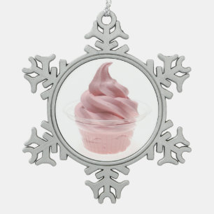 Gefrorener Jogurt Schneeflocken Zinn-Ornament