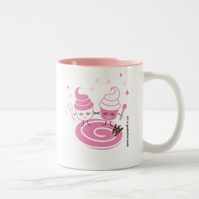 Gefrorener Jogurt-Schwester-Tasse Zweifarbige Tasse (Rechts)