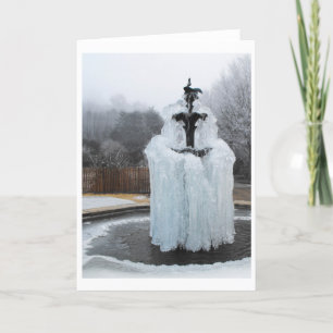Gefrorener Springbrunnen Feiertagskarte