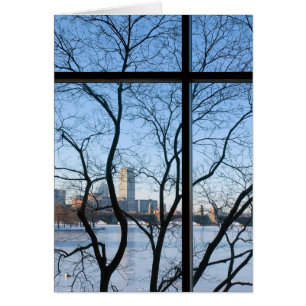 Gefrorenes Charles River Becken, Boston MA, Karte