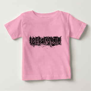 Gefrorenes Erde-B&W BASIC-LOGO-Säugling Langhüls Baby T-shirt