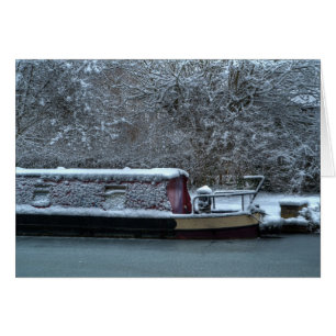 Gefrorenes Narrowboat