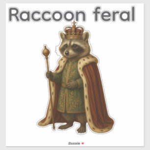 Geft Stickers Raccoon feral Aufkleber
