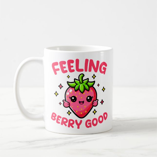 Gefühl Berry Good Funny Strawberry Kaffeetasse (Links)