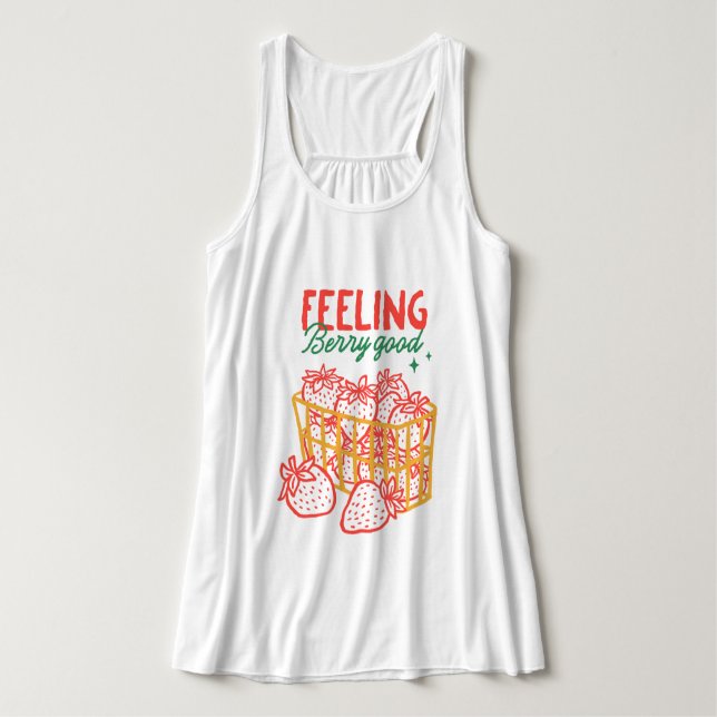 Gefühl Berry Good Strawberries Handgezogene Tank Top (Design Vorderseite)
