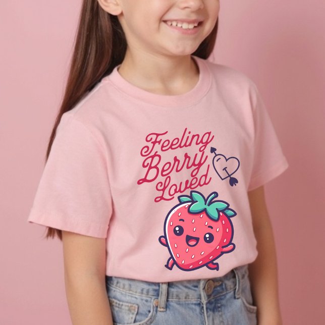 Gefühl Berry Loved Niedlich Strawberry T-Shirt (Feeling Berry Loved Cute Strawberry Valentine T-Shirt)