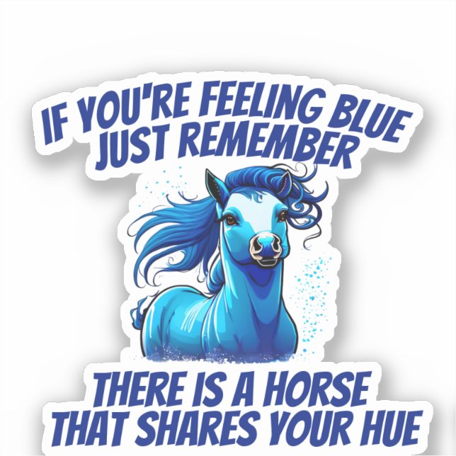 Gefühl Blau, Pferd Aufkleber (Vorderseite)