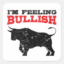 Gefühl Bullish Bull Trading Stock Trading Quadratischer Aufkleber