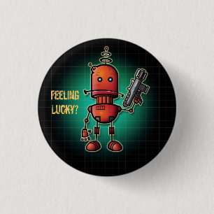 Gefühl coolen Roboter-Sams 'glücklich? ' Button