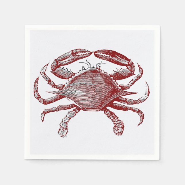 Gefühl Crabby Roter Stift Krebs Kunst Serviette (Vorderseite)