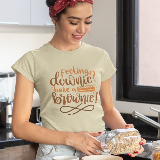 Gefühl Downie Bake Brownie Konditorschreiben T-Shirt (Von Creator hochgeladen)