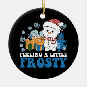Gefühl ein wenig Frosty Snowman Weihnachten Schnee Keramik Ornament