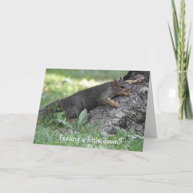 Gefühl ein wenig runter? Niedliches Eichhörnchen Karte (Vorderseite)