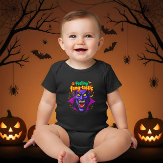 Gefühl Fang Tastic Halloween Vampire Design Baby Strampler