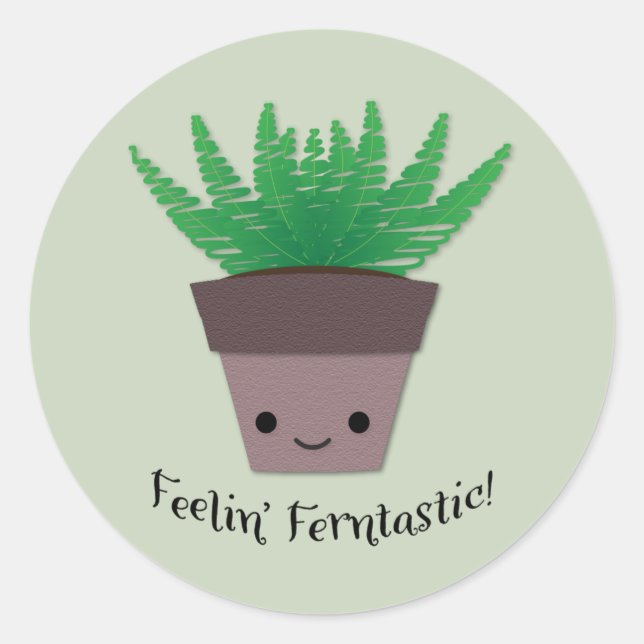 Gefühl Ferntastic Fern Runder Aufkleber (Vorderseite)