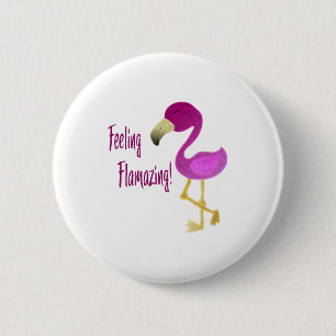 Gefühl Flverblüffend Flamingo Button