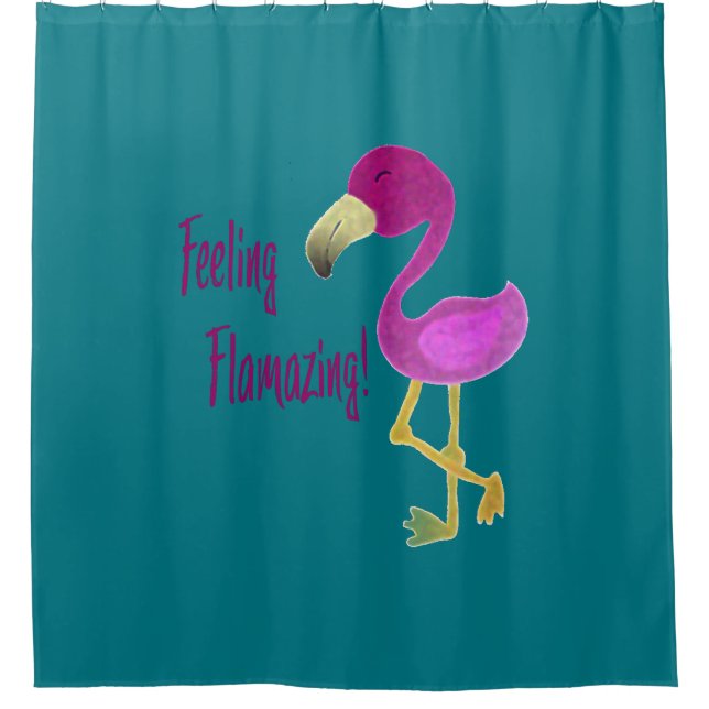 Gefühl Flverblüffend Flamingo Duschvorhang (Vorderseite)