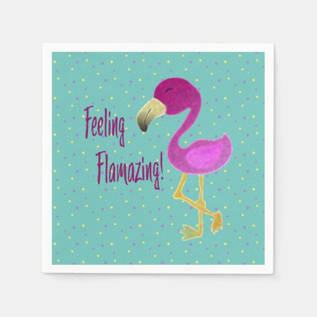 Gefühl Flverblüffend Flamingo Napkins Serviette (Vorderseite)
