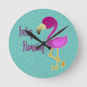 Gefühl Flverblüffend Flamingo Runde Wanduhr