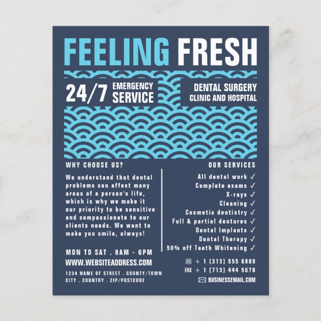 Gefühl frisch, Zahnheilkunde, Zahnarztwerbung Flyer (Vorne)