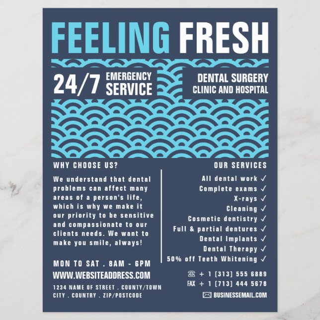 Gefühl frisch, Zahnheilkunde, Zahnarztwerbung Flyer (Vorne)