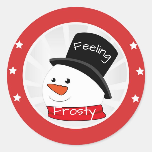 Gefühl Frosty Snowman Runder Aufkleber (Vorderseite)