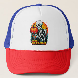'Gefühl Gourd-geous' Skeleton Hand Halloween T-Shi Truckerkappe