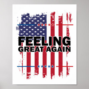 Gefühl Great Again Trump 2024 American USA Flag V Poster