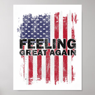 Gefühl Great Again Trump 2024 American USA Flag V Poster