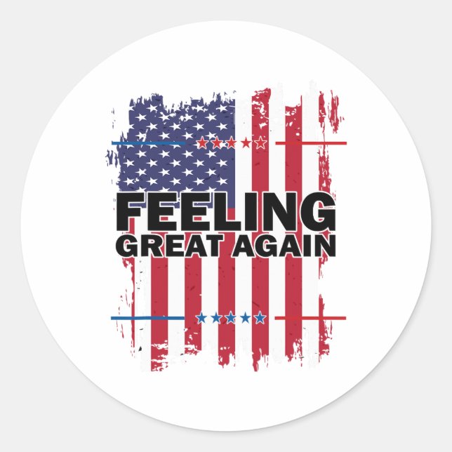 Gefühl Great Again Trump 2024 American USA Flag V Runder Aufkleber (Vorderseite)