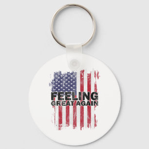 Gefühl Great Again Trump 2024 American USA Flag V Schlüsselanhänger