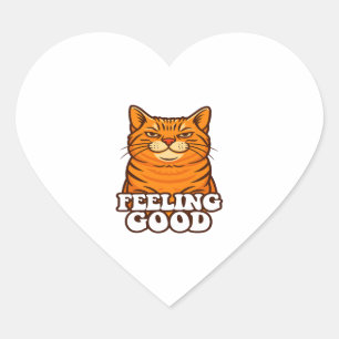 Gefühl Gute Coole Katze Herz-Aufkleber