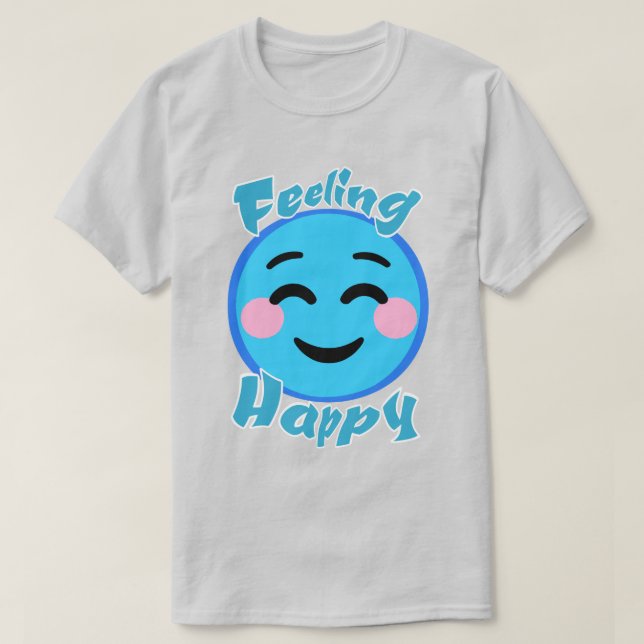 Gefühl Happy Emoticon T-Shirt (Design vorne)
