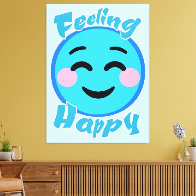 Gefühl Happy Leinwanddruck (Insitu (Wohnzimmer))