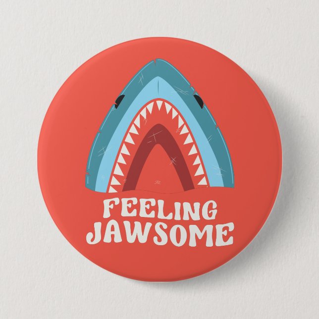 Gefühl Jawsome Shark Funny Summer Puns Button (Vorderseite)