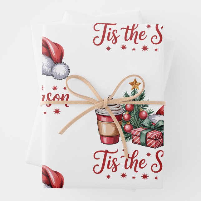 Gefühl Jolly Christmas Tree Hot Cocoa Holiday Geschenkpapier Set (Beispiel)