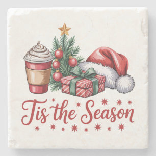 Gefühl Jolly Christmas Tree Hot Cocoa Holiday Steinuntersetzer
