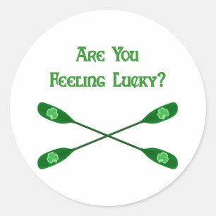 Gefühl Lucky Kayak Runder Aufkleber