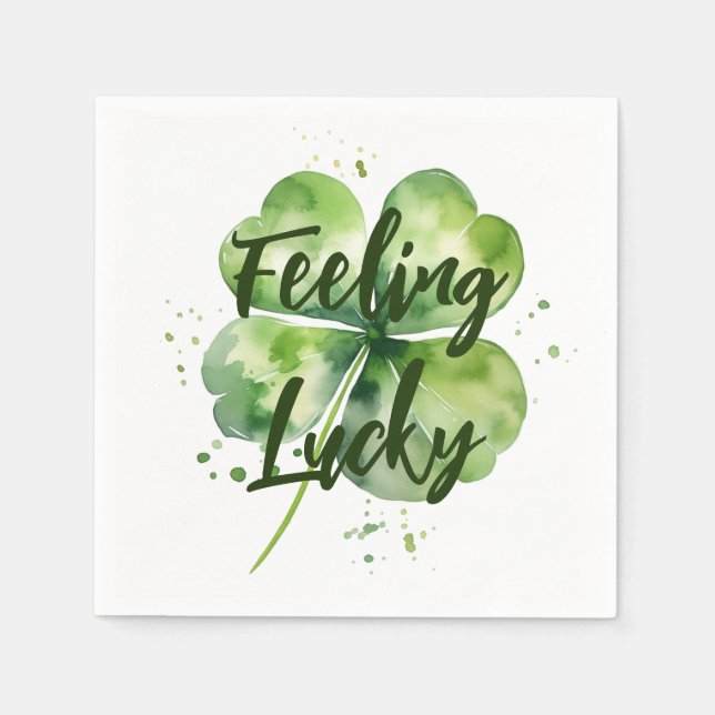 Gefühl Lucky | Kleeblatt | St. Serviette (Vorderseite)