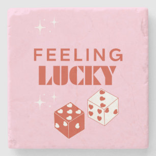 Gefühl Lucky, Lucky Girl, Luckiest Girl, Pink Steinuntersetzer