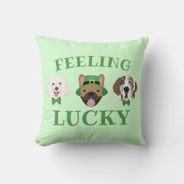 Gefühl Lucky St Patricks Day Dog Faces Kissen