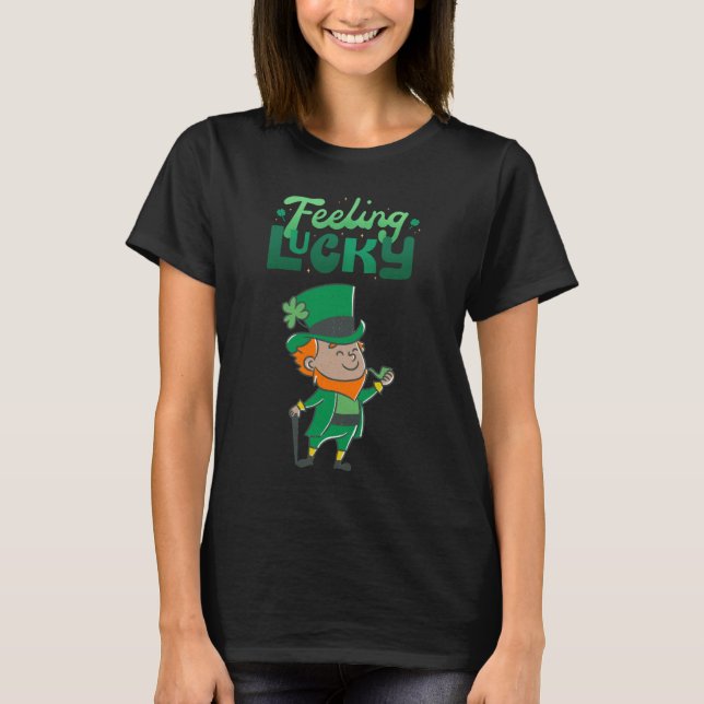 Gefühl Lucky St. Patrick's Day Leprechaun T-Shirt (Vorderseite)
