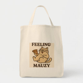 Gefühl Mauzy - Retro Cat Pizza Vibes Ästhetik Tragetasche