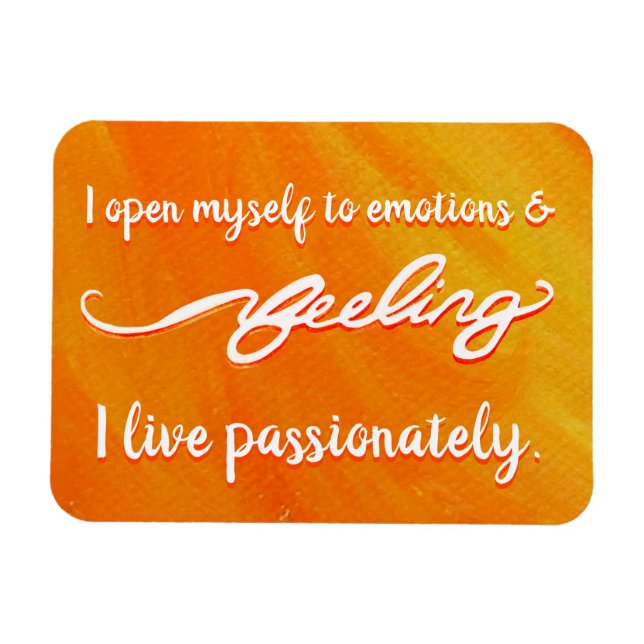 "Gefühl" Orange Sacral Chakra Words Magnete (Horizontal)
