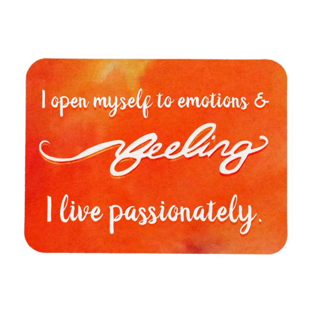 "Gefühl" Orange Sacral Chakra Words Magnete (Horizontal)